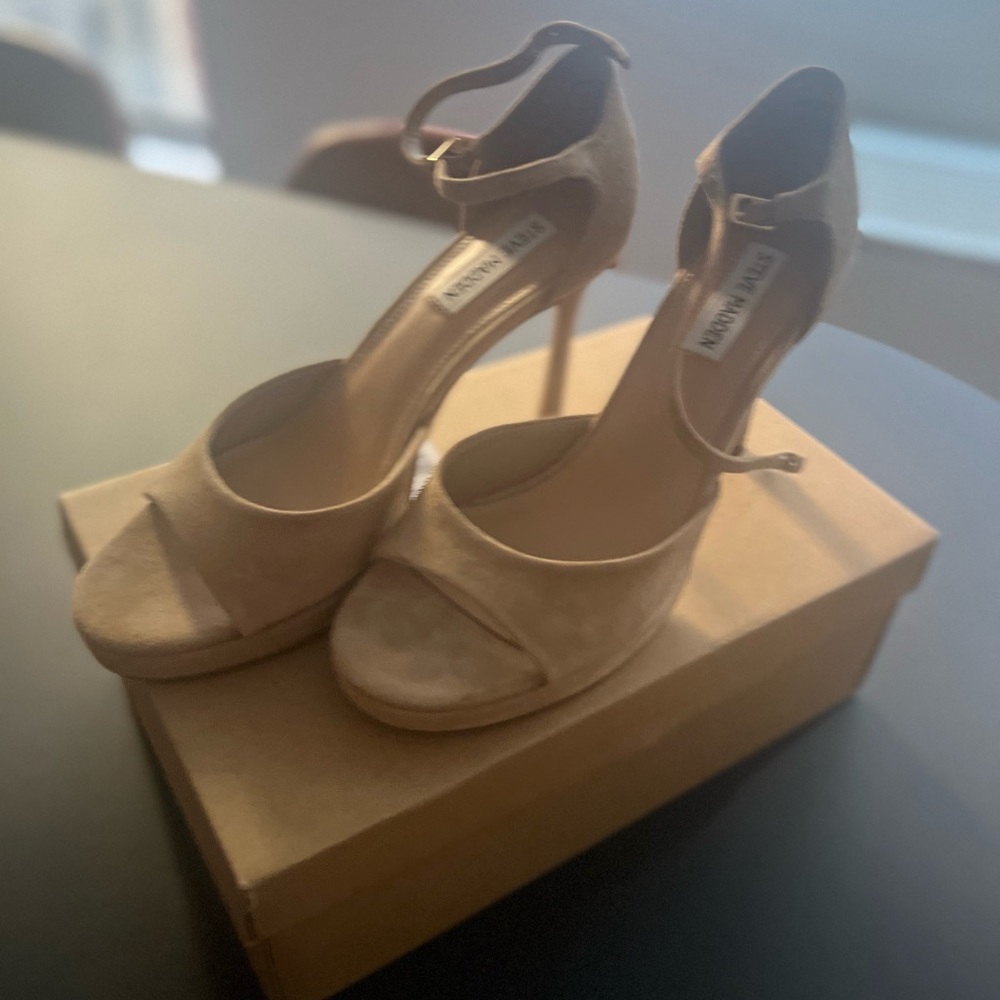 Steve Madden Brown High Heel Sandals with Ankle Strap